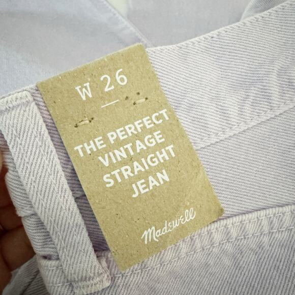MADEWELL The Perfect Vintage Straight Jean Light Purple Lavender 26 ND520 - Picture 10 of 12